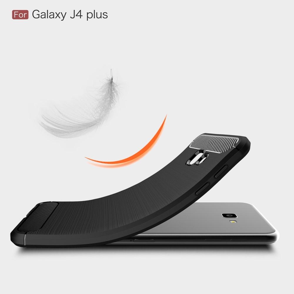 Samsung Galaxy J4 Plus 2018 Deksel TPU Brushed Svart