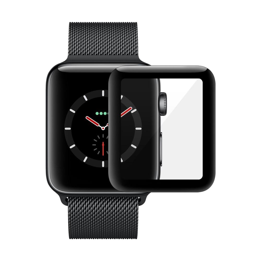 Heldekkende Skjermbeskytter Herdet Glass Apple Watch 38mm svart