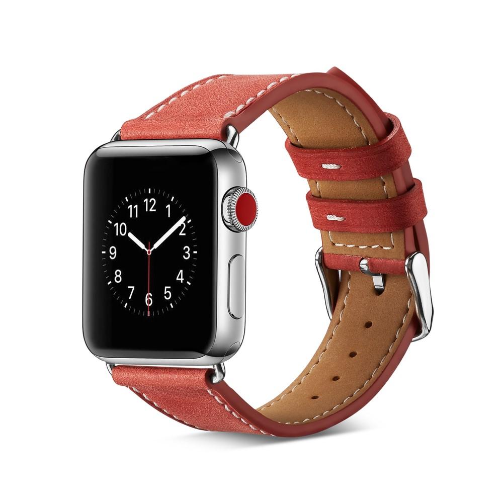 Apple Watch 42/44/45 mm Reim Lær rød