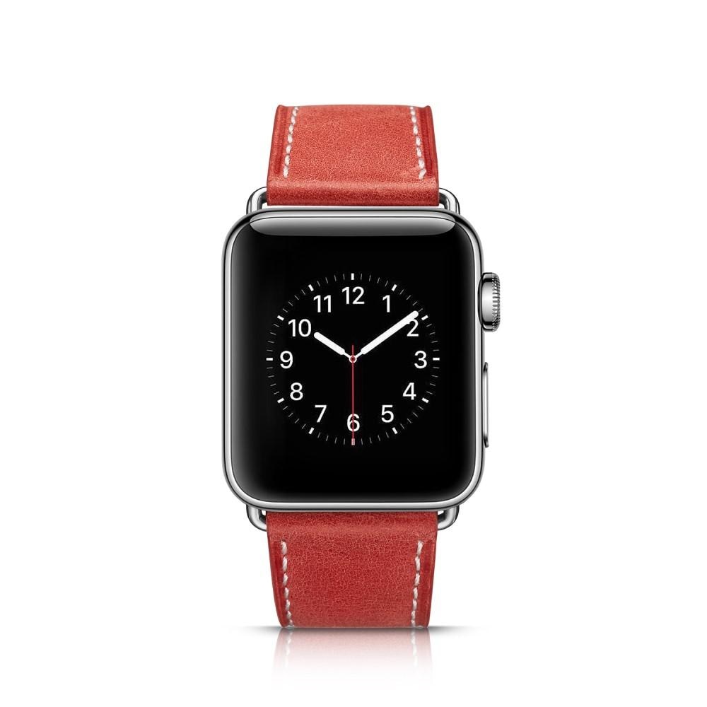 Apple Watch Ultra 49mm Reim Lær rød