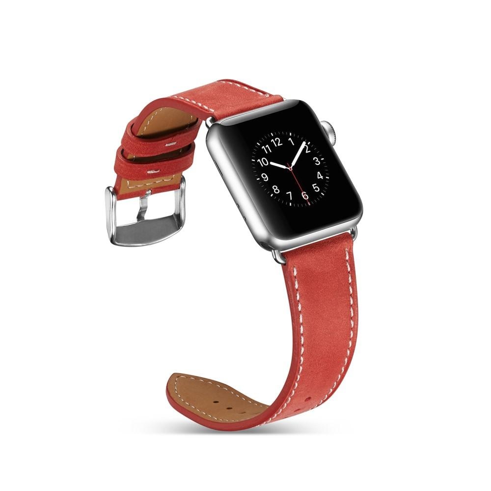 Apple Watch 42/44/45 mm Reim Lær rød