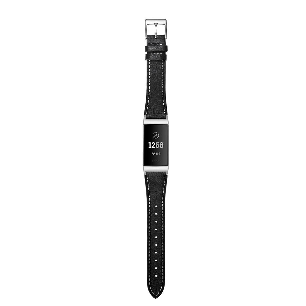 Fitbit Charge 3/4 Reim Lær svart