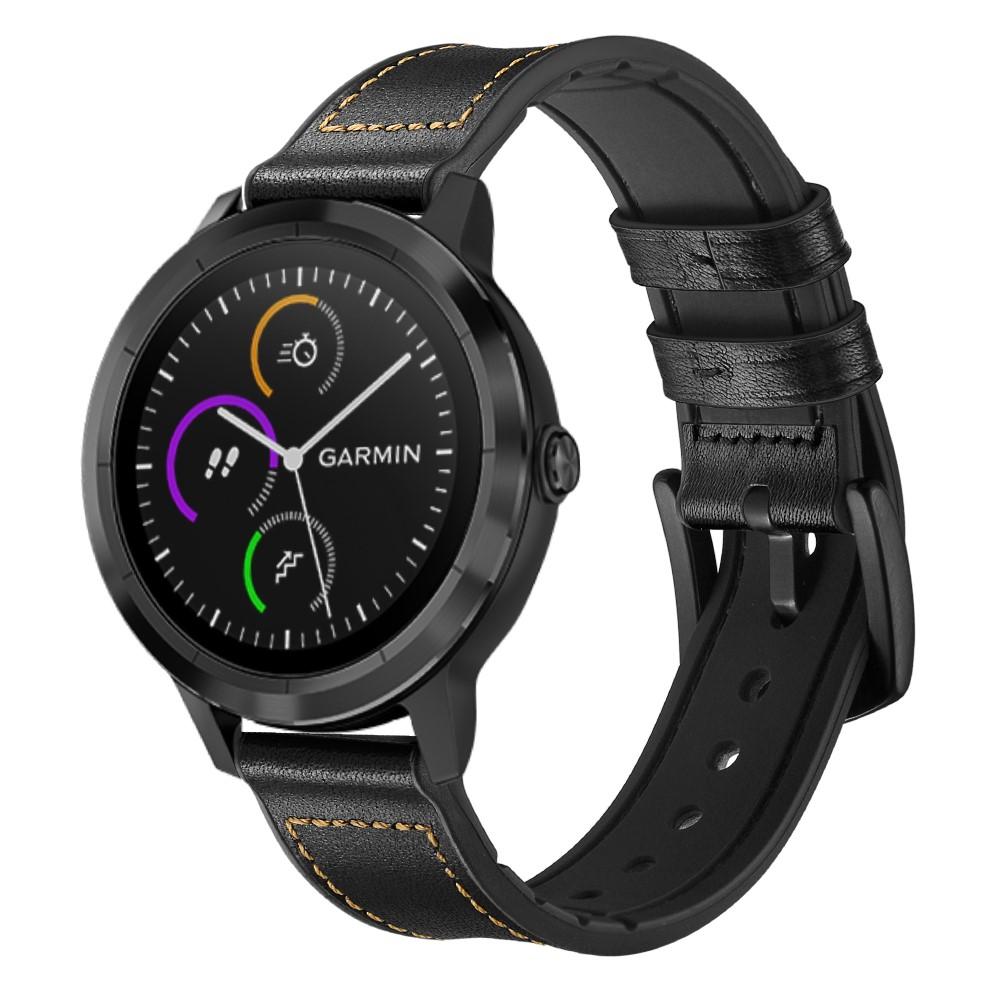 Garmin Vivoactive 3/Venu/Venu 2 Plus Reim Lær svart