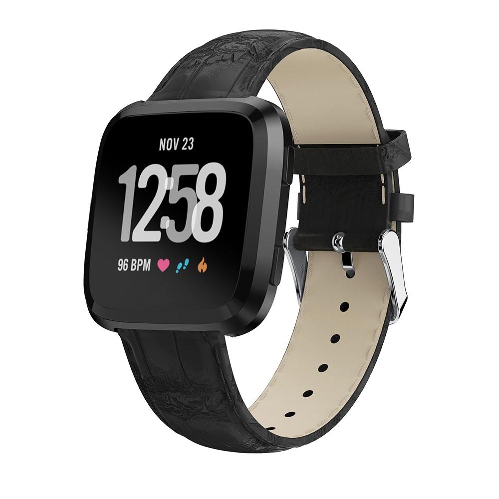 Fitbit Versa/Versa 2 Skinnreim Krokodil svart