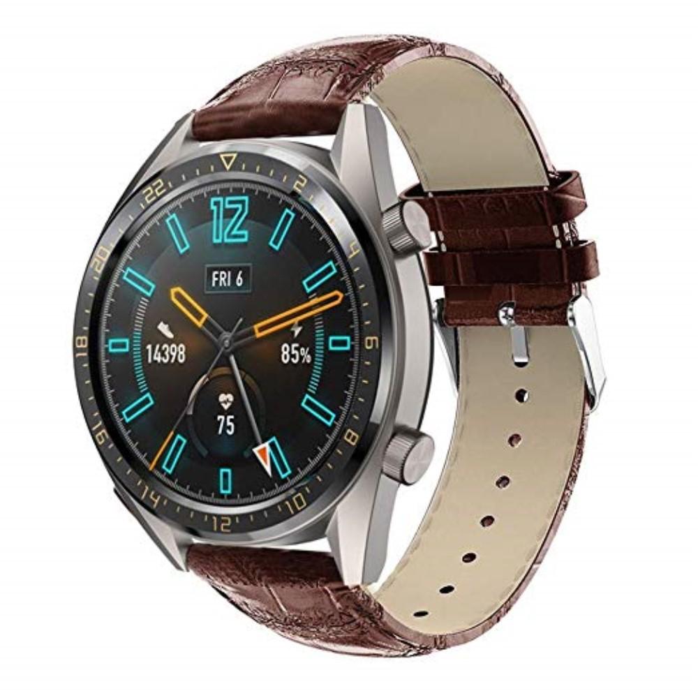 Huawei Watch GT/GT 2 46mm/GT 2e Skinnreim Krokodil brun