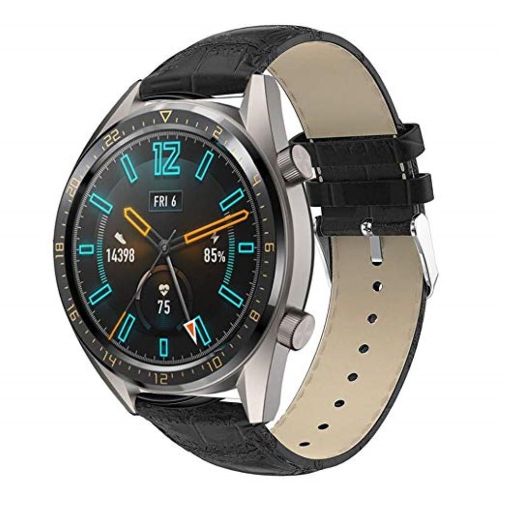 Huawei Watch GT/GT 2 46mm/GT 2e Skinnreim Krokodil svart