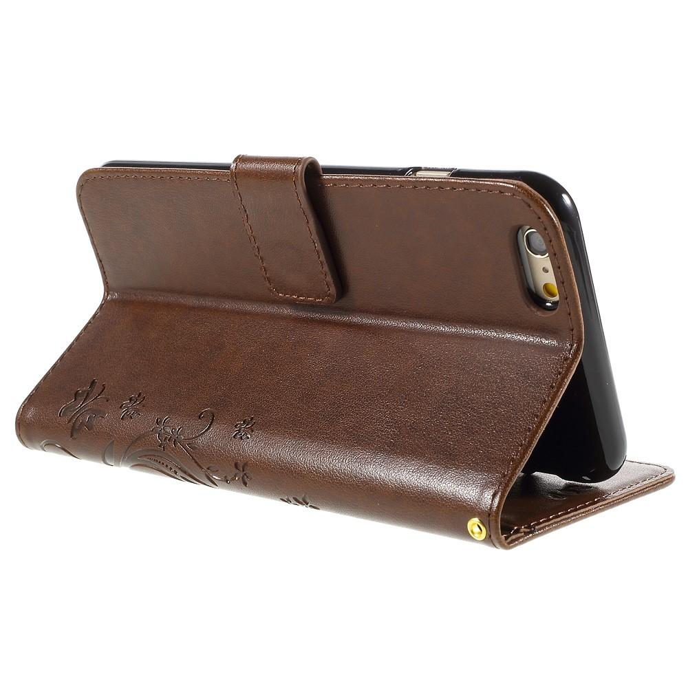 Lærveske Sommerfugler iPhone 6/6S Brun