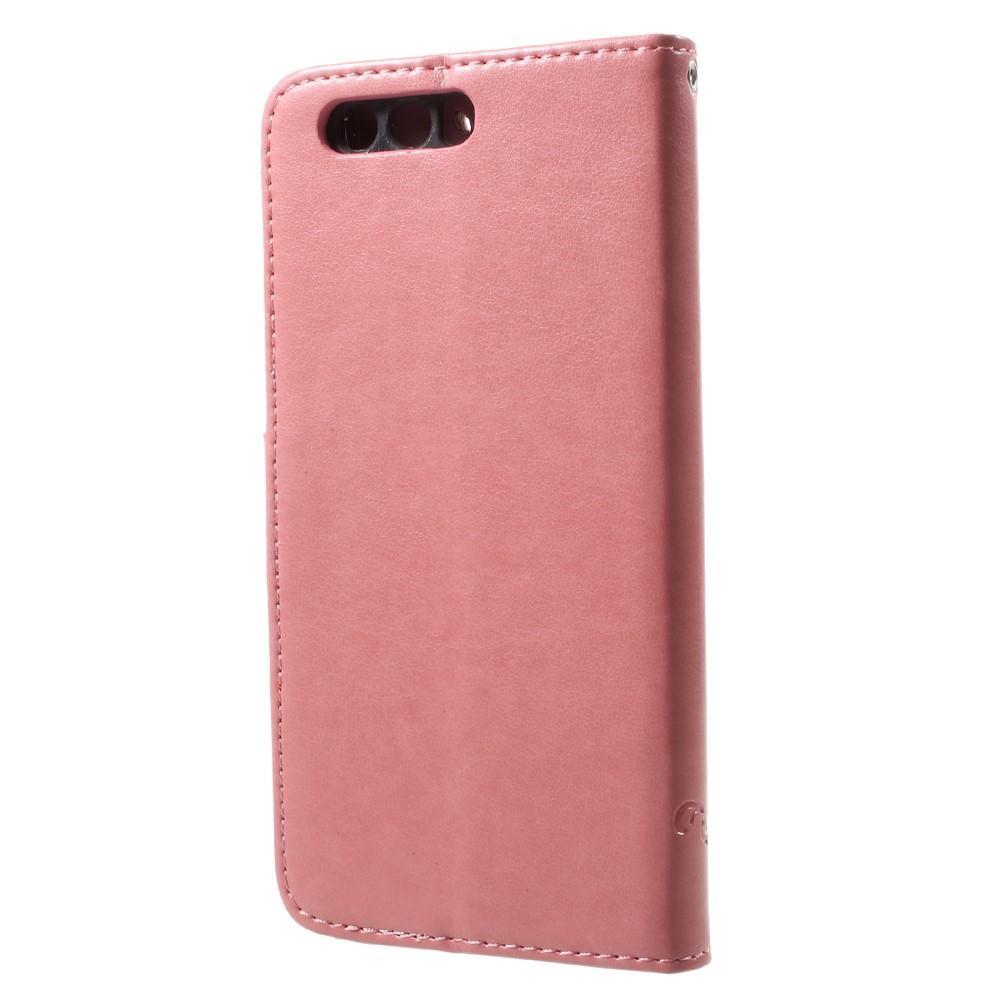 Lærveske Sommerfugler Huawei Honor 9 rosa