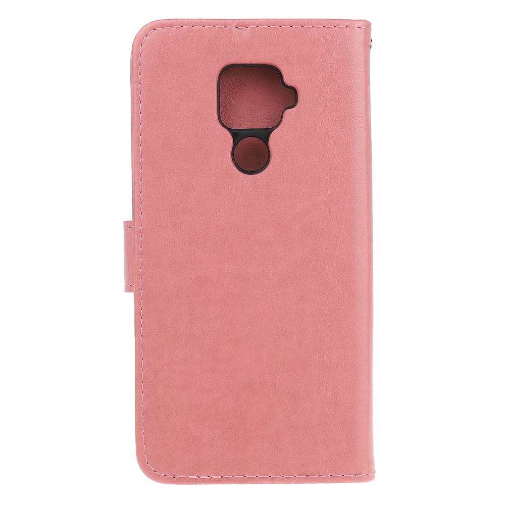 Lærveske Sommerfugler Huawei Mate 30 Lite rosa