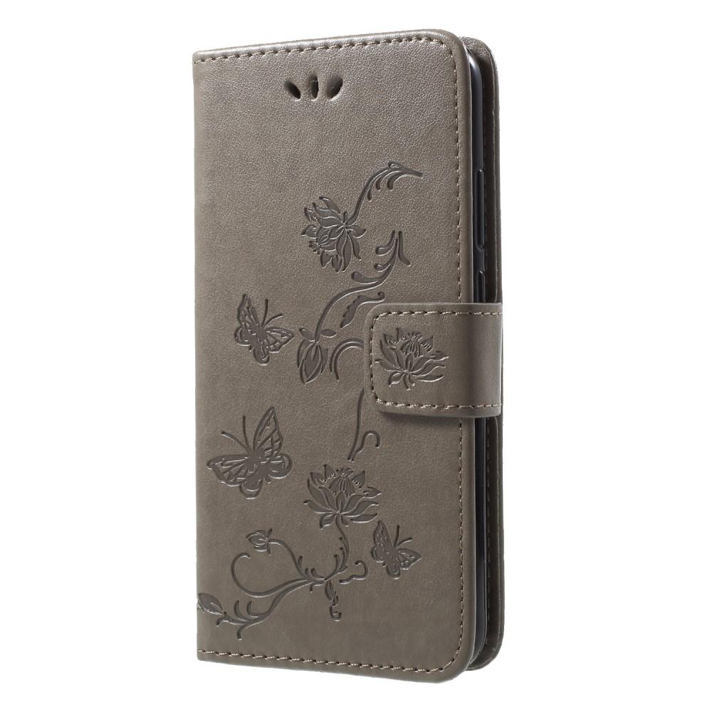 Lærveske Sommerfugler Huawei P20 Lite Grå