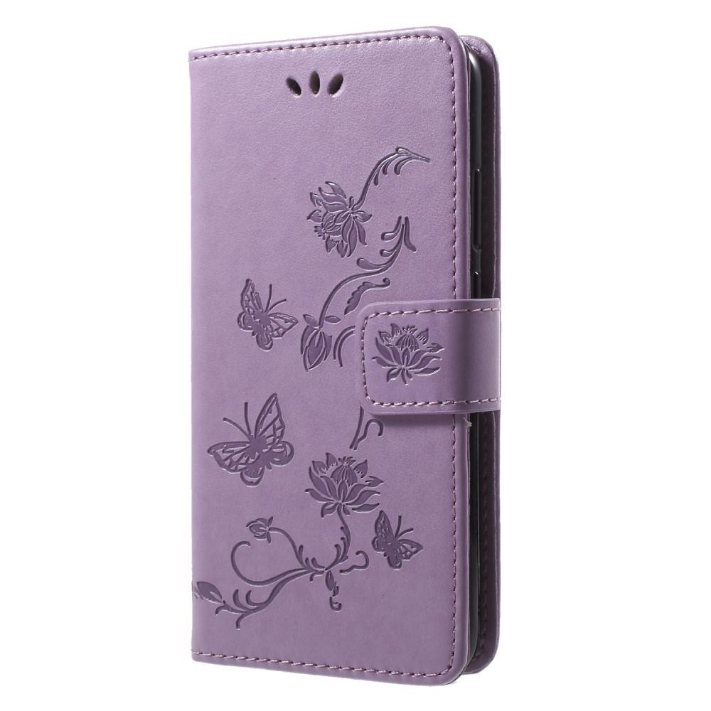 Lærveske Sommerfugler Huawei P20 Lite Lilla