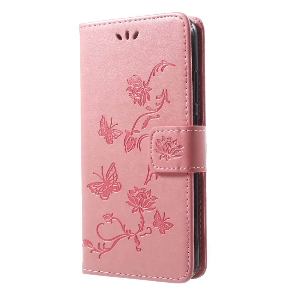 Lærveske Sommerfugler Huawei P20 Lite Rosa