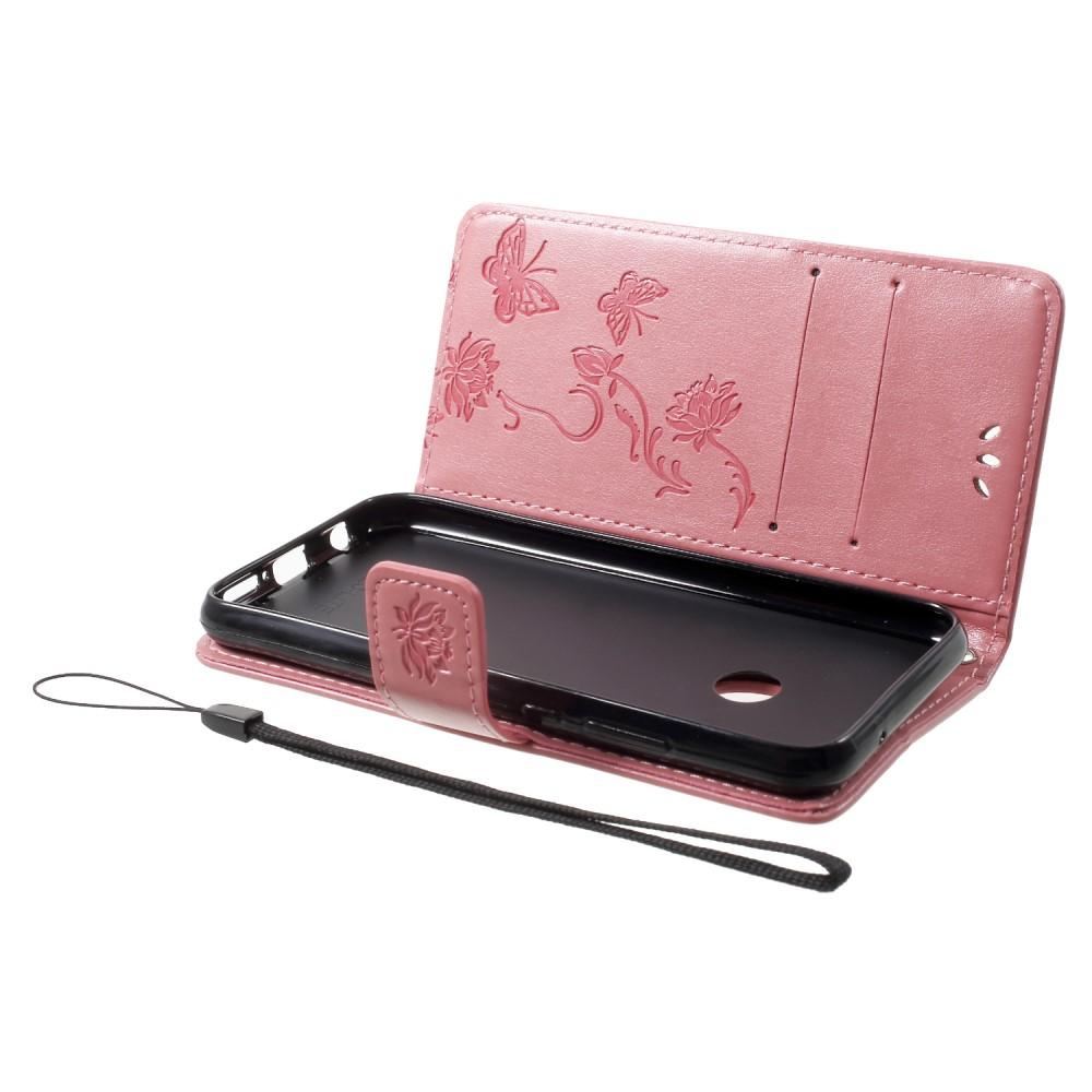Lærveske Sommerfugler Huawei P20 Lite Rosa