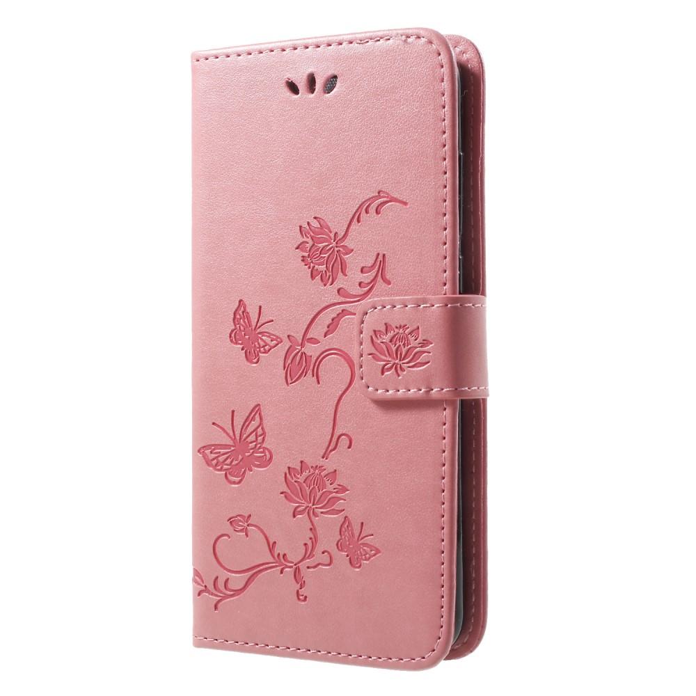 Lærveske Sommerfugler Huawei P20 Pro Rosa