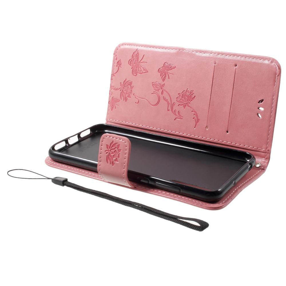 Lærveske Sommerfugler Huawei P20 Pro Rosa