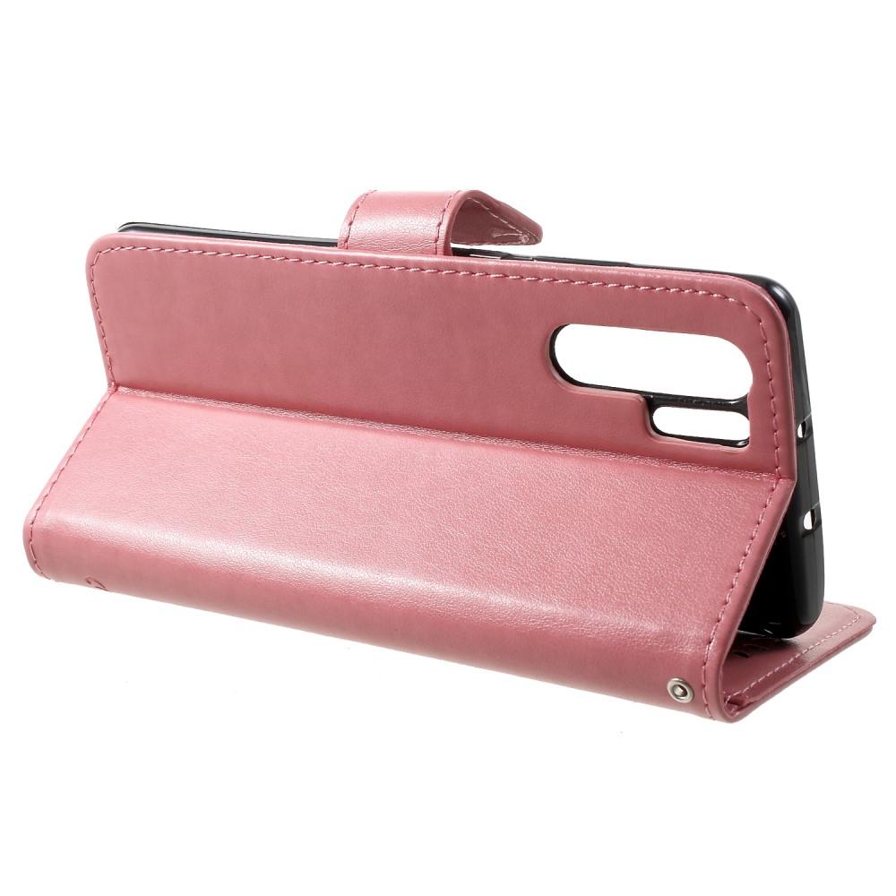 Lærveske Sommerfugler Huawei P30 Pro Rosa