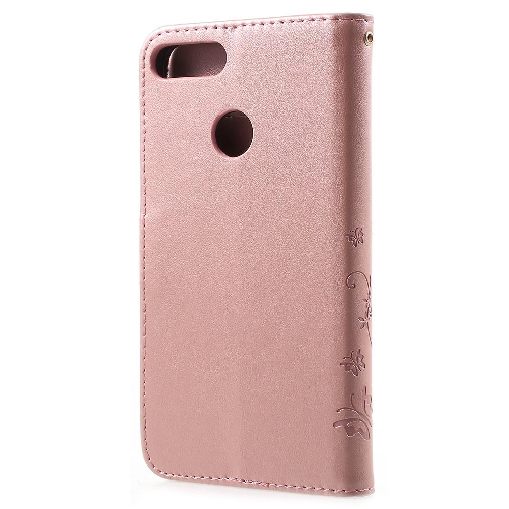 Lærveske Sommerfugler Huawei P Smart Rosa