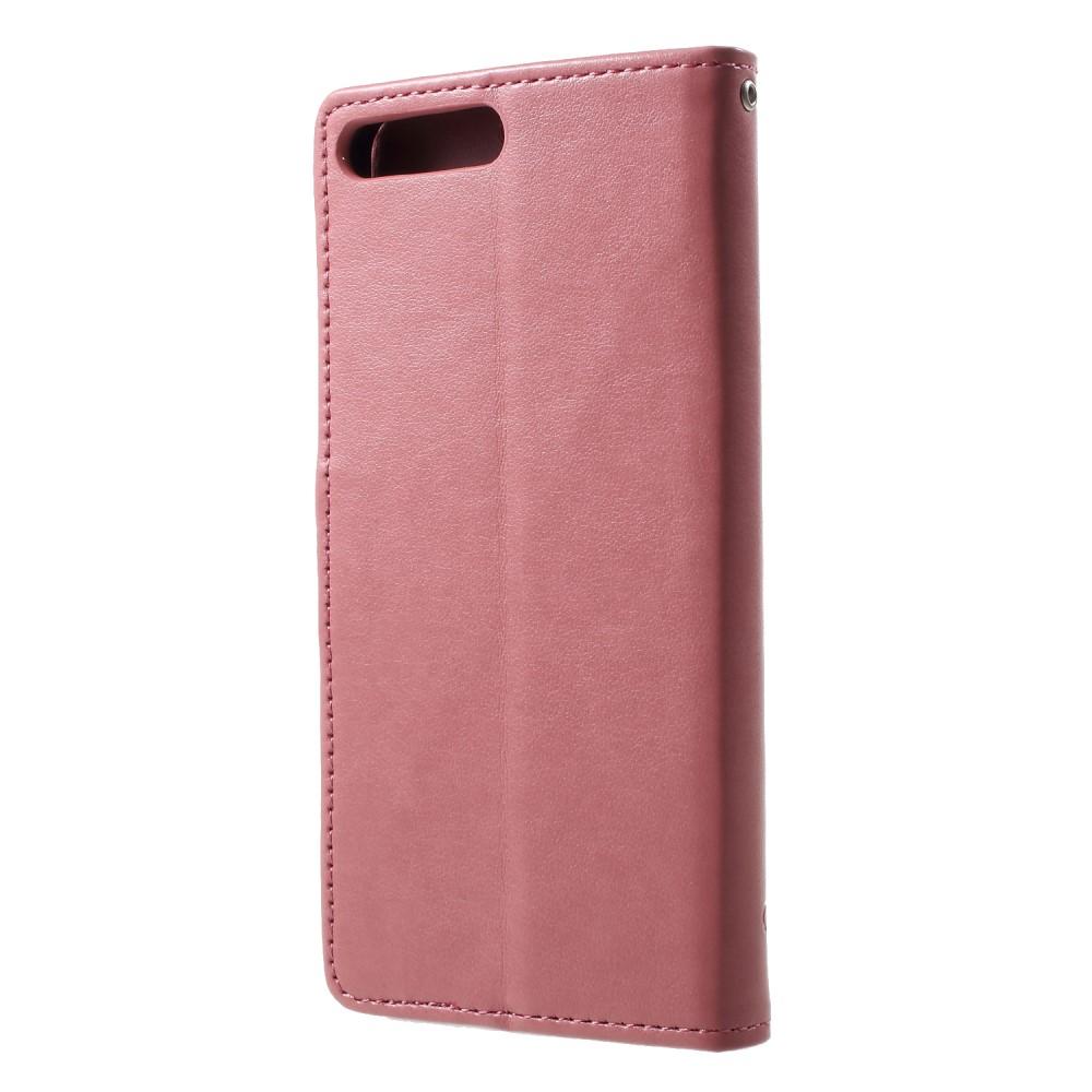 Lærveske Sommerfugler Huawei Y6 2018 rosa