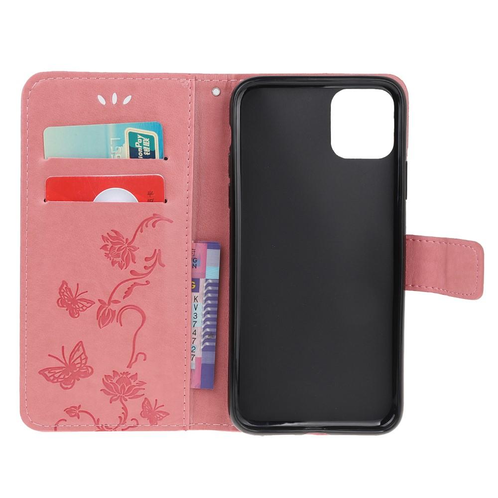 Lærveske Sommerfugler Apple iPhone 11 Pro Rosa
