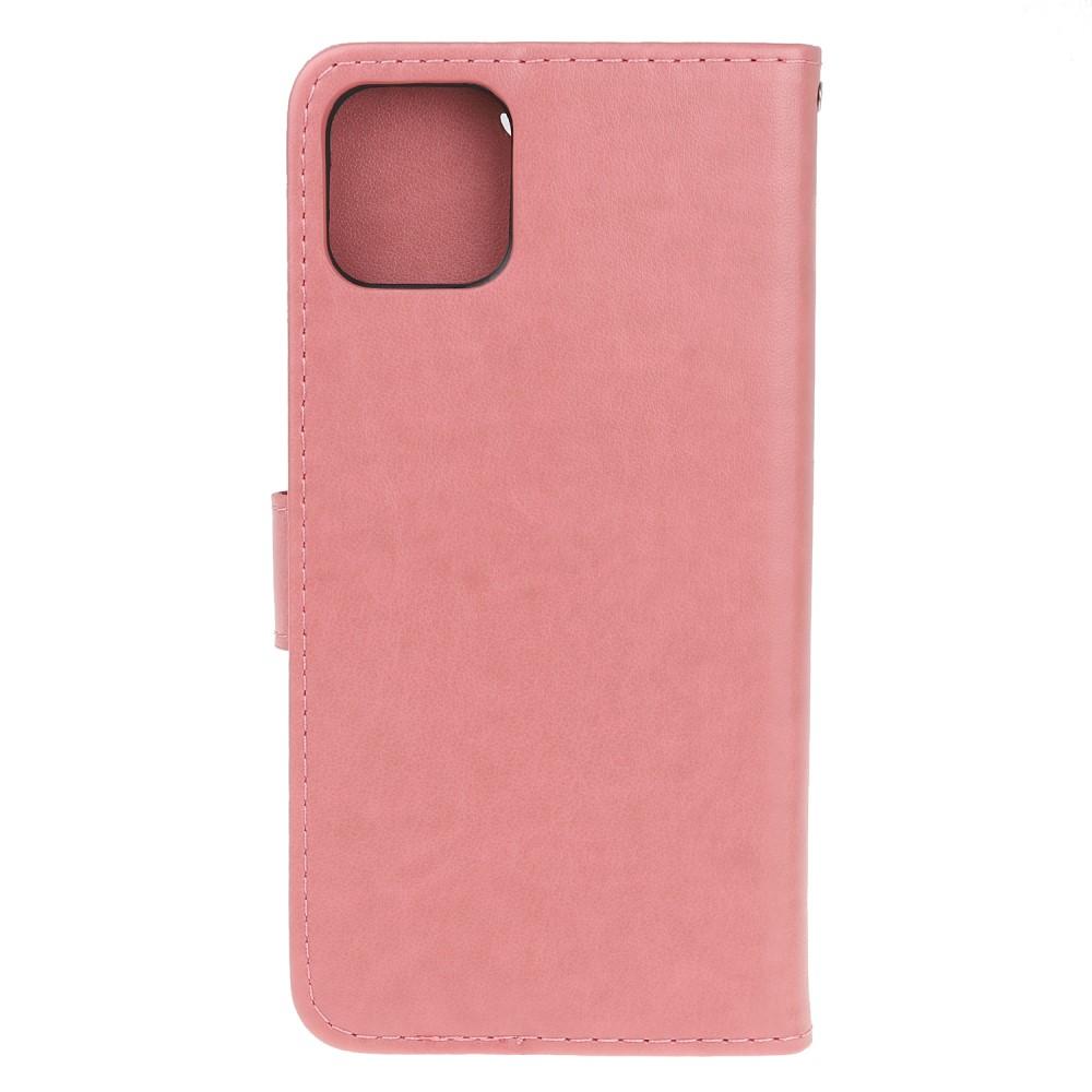 Lærveske Sommerfugler iPhone 11 rosa