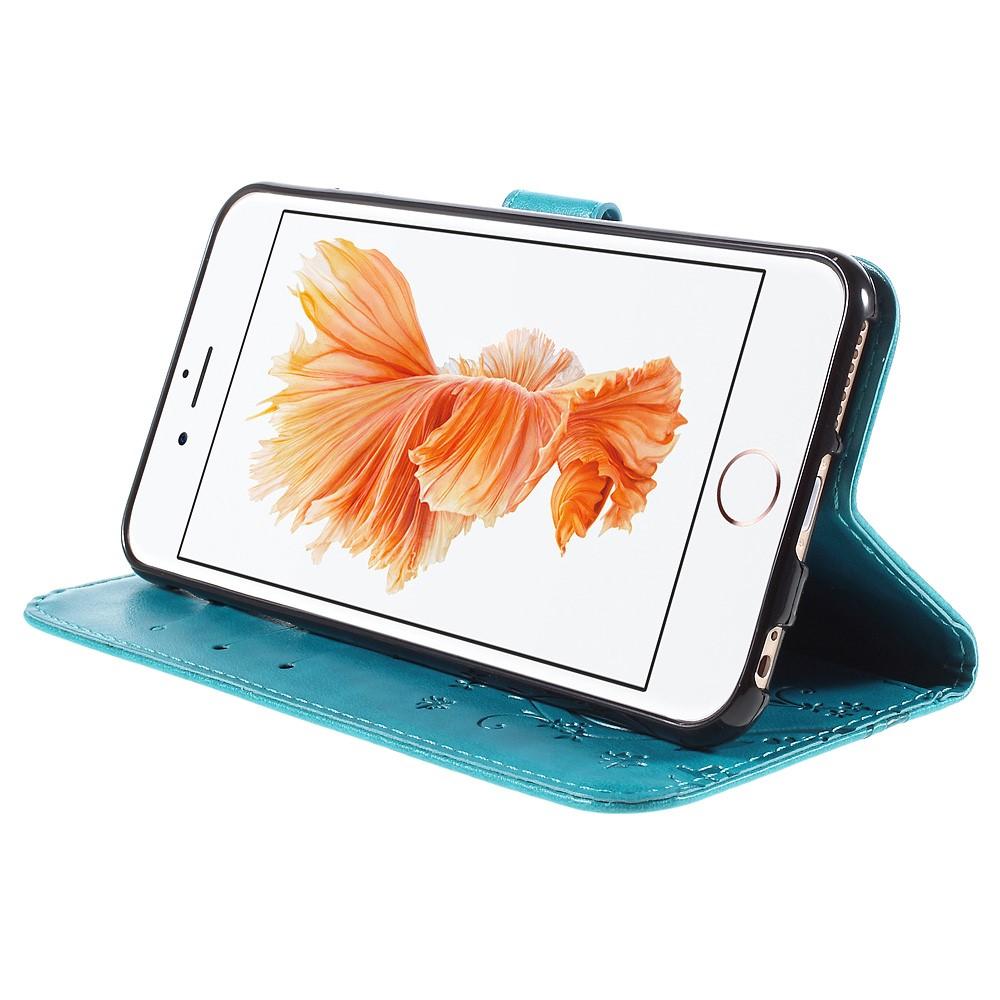 Lærveske Sommerfugler iPhone 6 Plus/6S Plus Blå