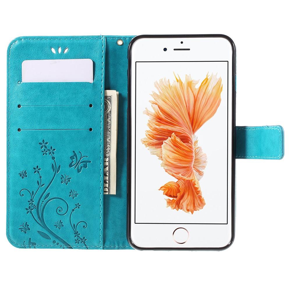 Lærveske Sommerfugler iPhone 6 Plus/6S Plus Blå