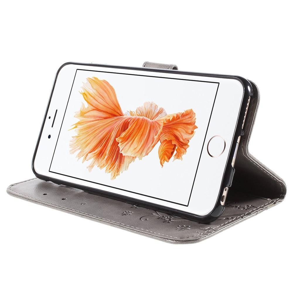 Lærveske Sommerfugler Apple iPhone 6 Plus/6S Plus Grå