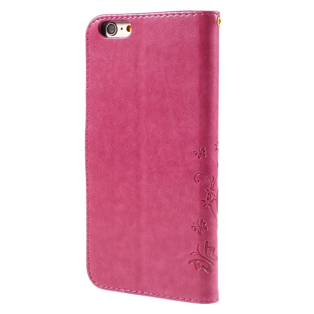 Lærveske Sommerfugler Apple iPhone 6 Plus/6S Plus Rosa