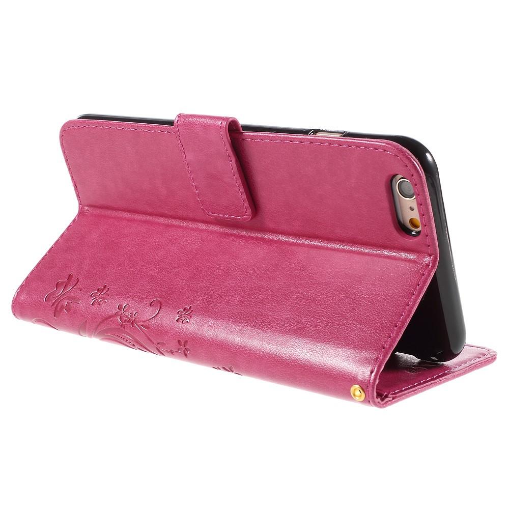 Lærveske Sommerfugler Apple iPhone 6 Plus/6S Plus Rosa