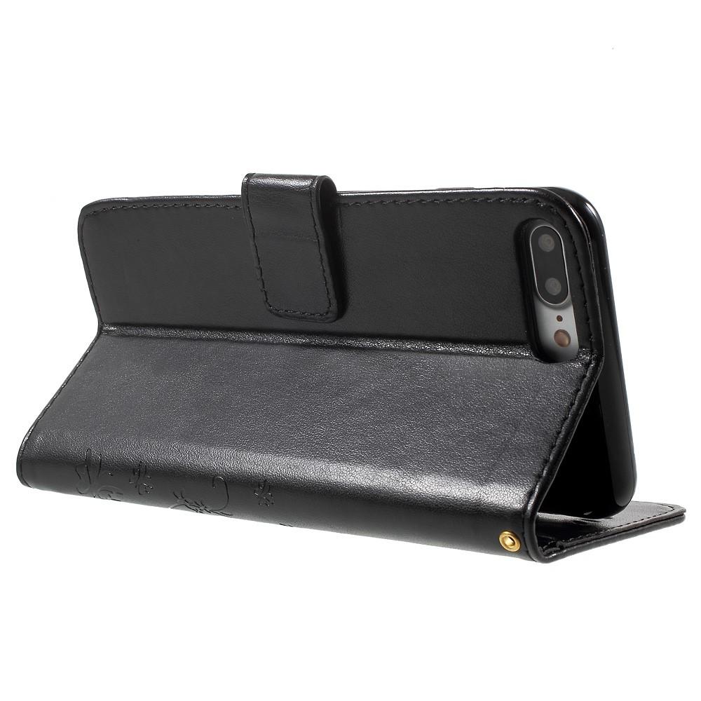 Lærveske Sommerfugler Apple iPhone 7 Plus/iPhone 8 Plus Svart