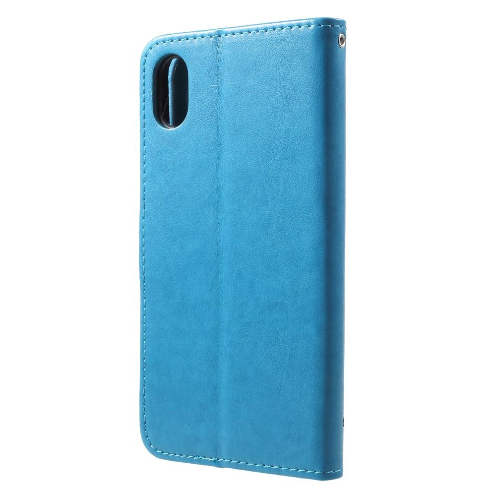 Lærveske Sommerfugler Apple iPhone Xr Blå