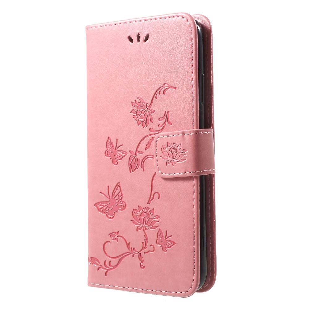 Lærveske Sommerfugler Apple iPhone Xr Rosa