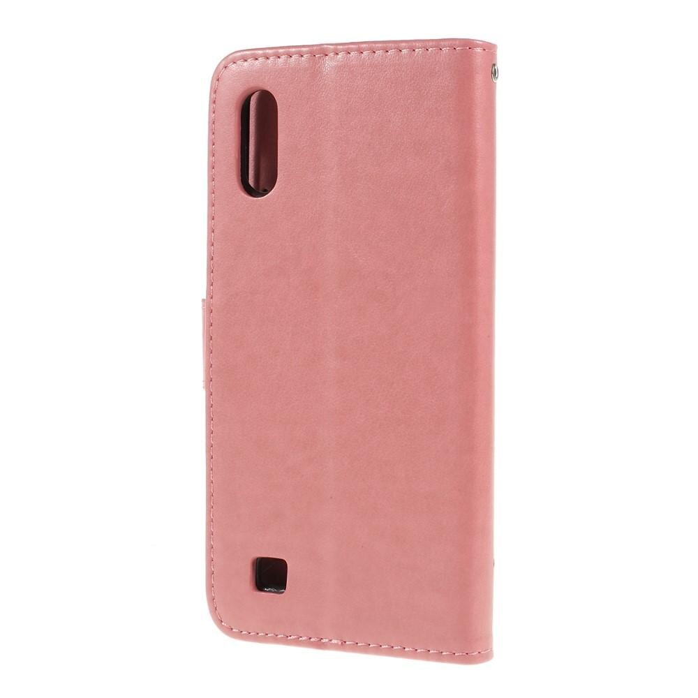 Lærveske Sommerfugler Samsung Galaxy A10 rosa