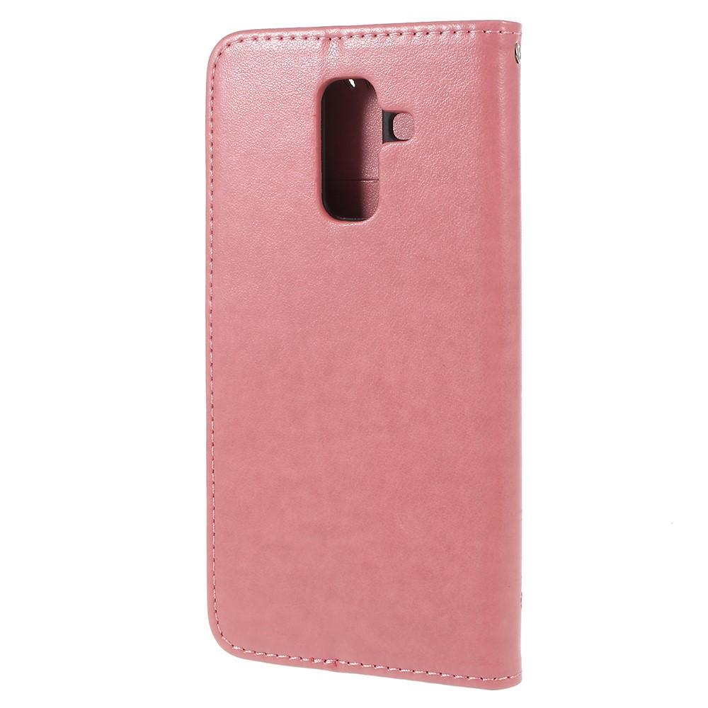 Lærveske Sommerfugler Samsung Galaxy A6 2018 rosa