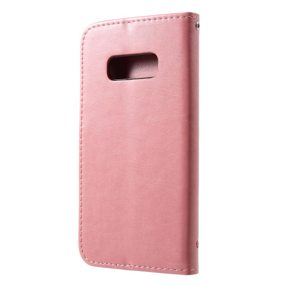 Lærveske Sommerfugler Samsung Galaxy S10e rosa
