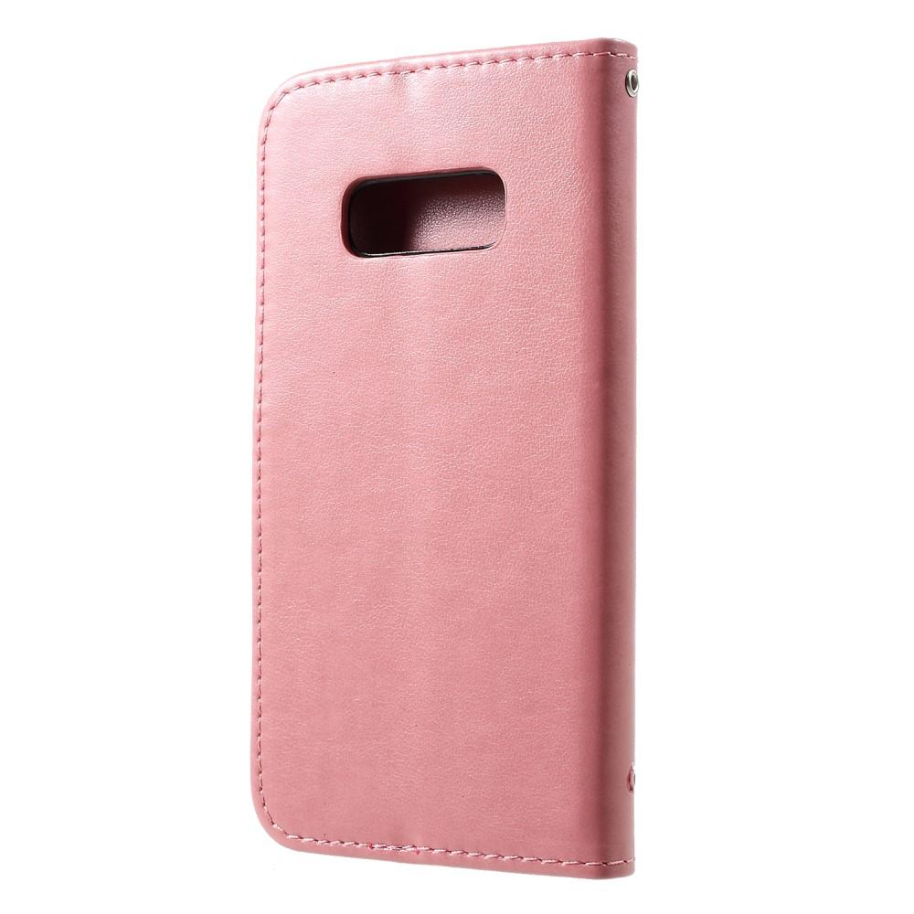 Lærveske Sommerfugler Samsung Galaxy S10e Rosa