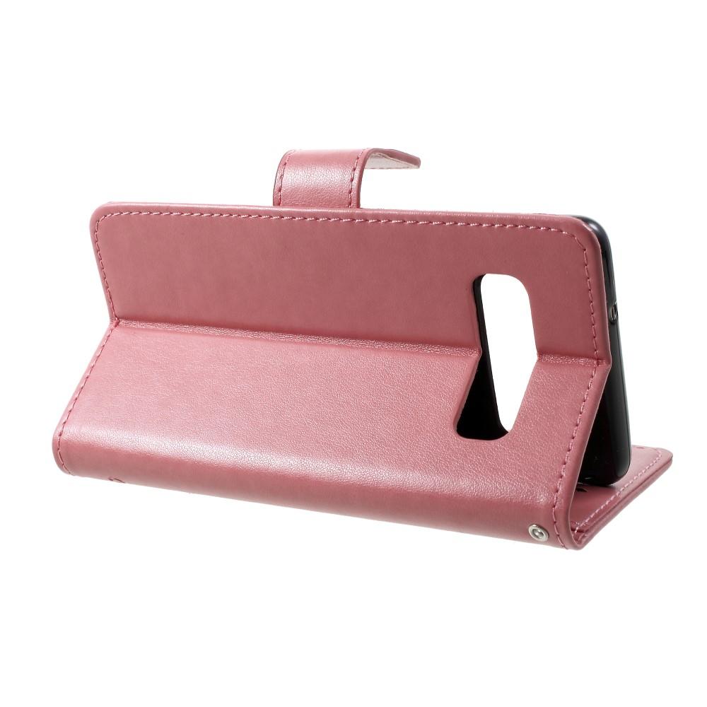Lærveske Sommerfugler Samsung Galaxy S10 Plus Rosa
