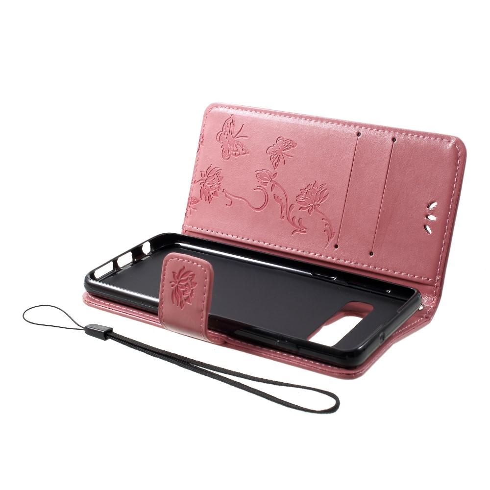 Lærveske Sommerfugler Samsung Galaxy S10 Plus Rosa