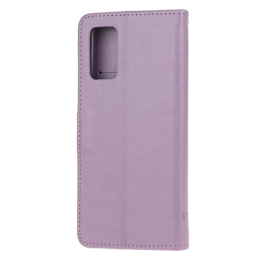 Lærveske Sommerfugler Samsung Galaxy S20 Plus Lilla