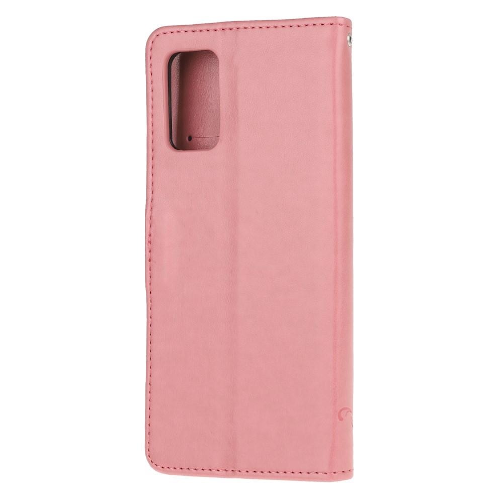 Lærveske Sommerfugler Samsung Galaxy S20 Rosa
