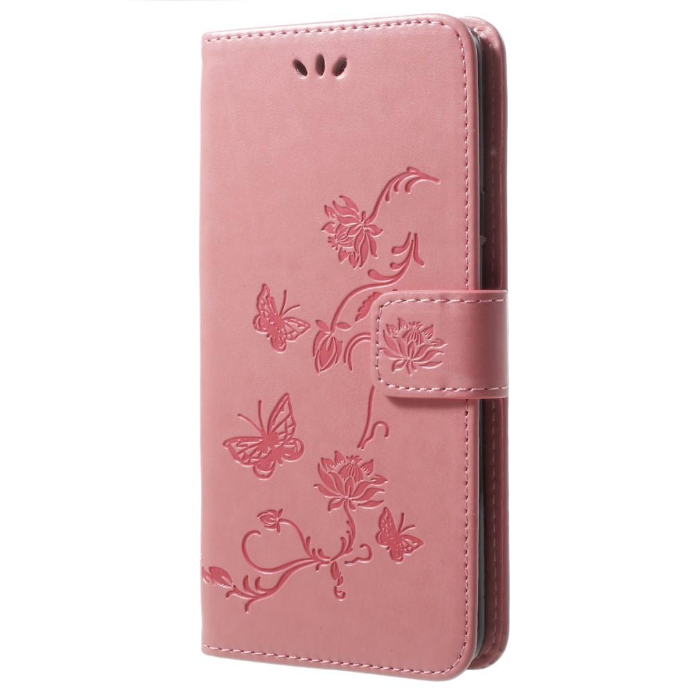 Lærveske Sommerfugler Samsung Galaxy S9 Plus Rosa