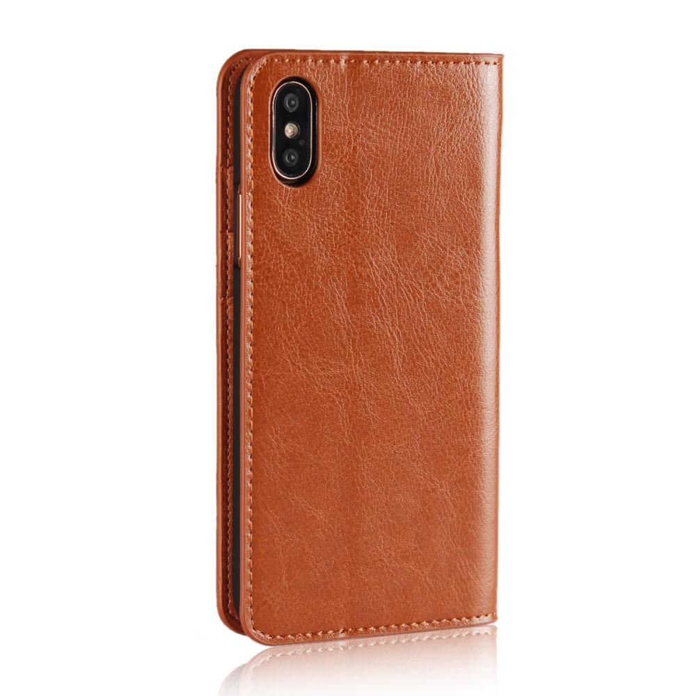Mobiletui Ekte Lær iPhone X/XS brun