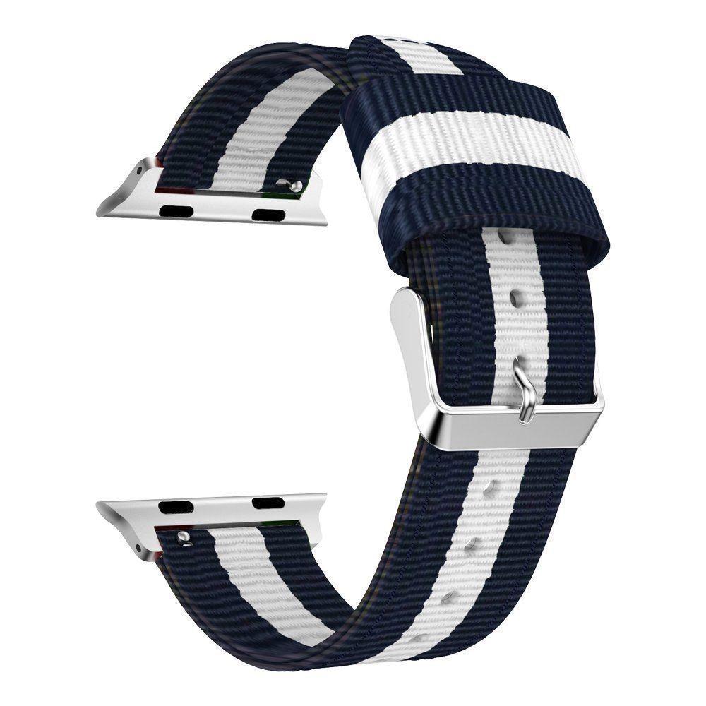 Apple Watch 38/40/41 mm Nylonreim blå/hvit