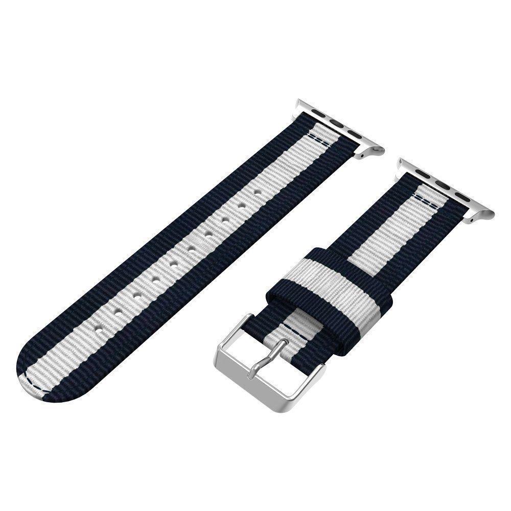 Apple Watch 38/40/41 mm Nylonreim blå/hvit