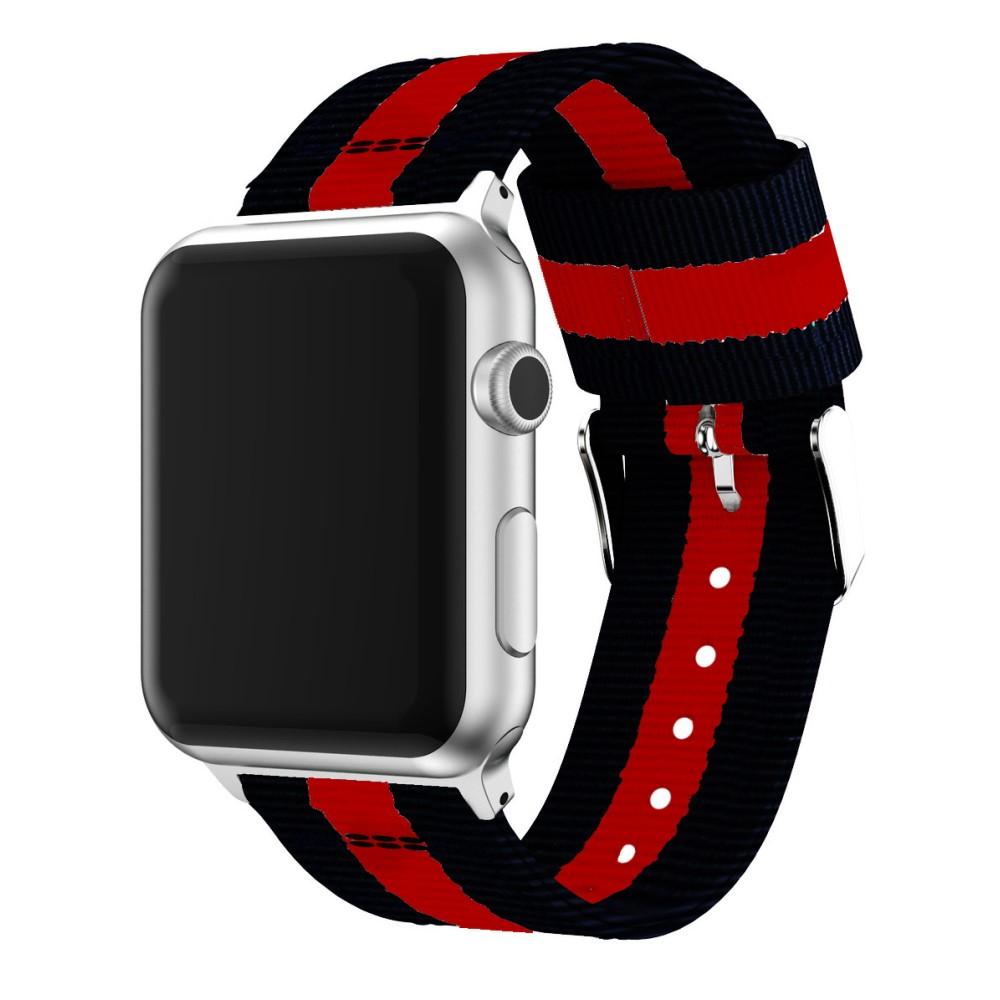 Apple Watch 45mm Series 7 Nylonreim svart/rød