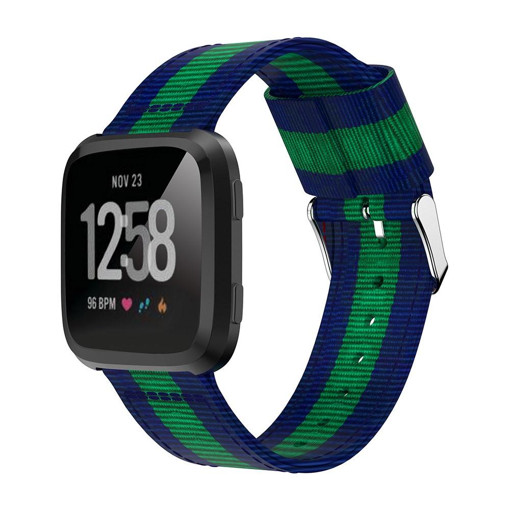 Nylonarmbånd Fitbit Versa/Versa 2 blå/grønn