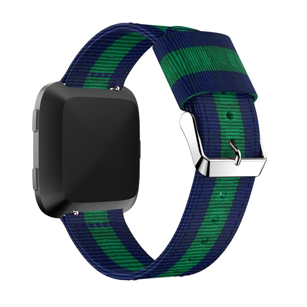 Nylonarmbånd Fitbit Versa/Versa 2 blå/grønn