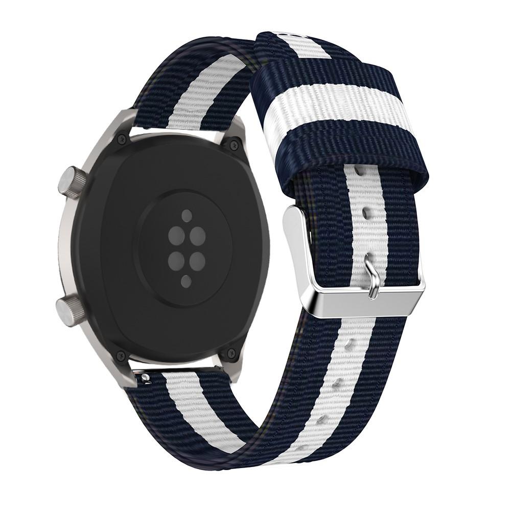 Huawei Watch GT/GT 2 46mm/GT 2 Pro Nylonreim blå/hvit