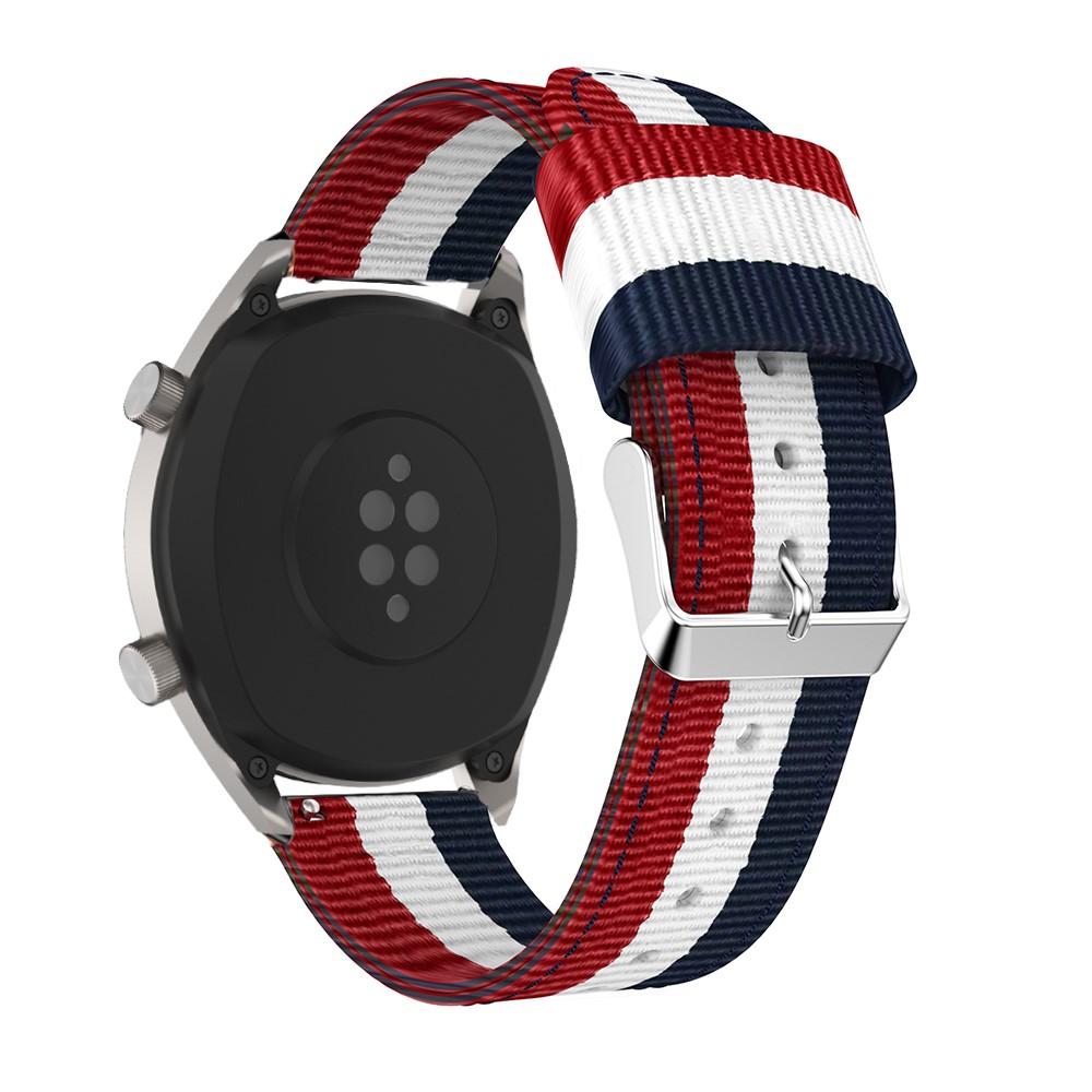 Nylonarmbånd Huawei Watch GT/GT 2 46mm/GT 2 Pro blå/hvit/rød
