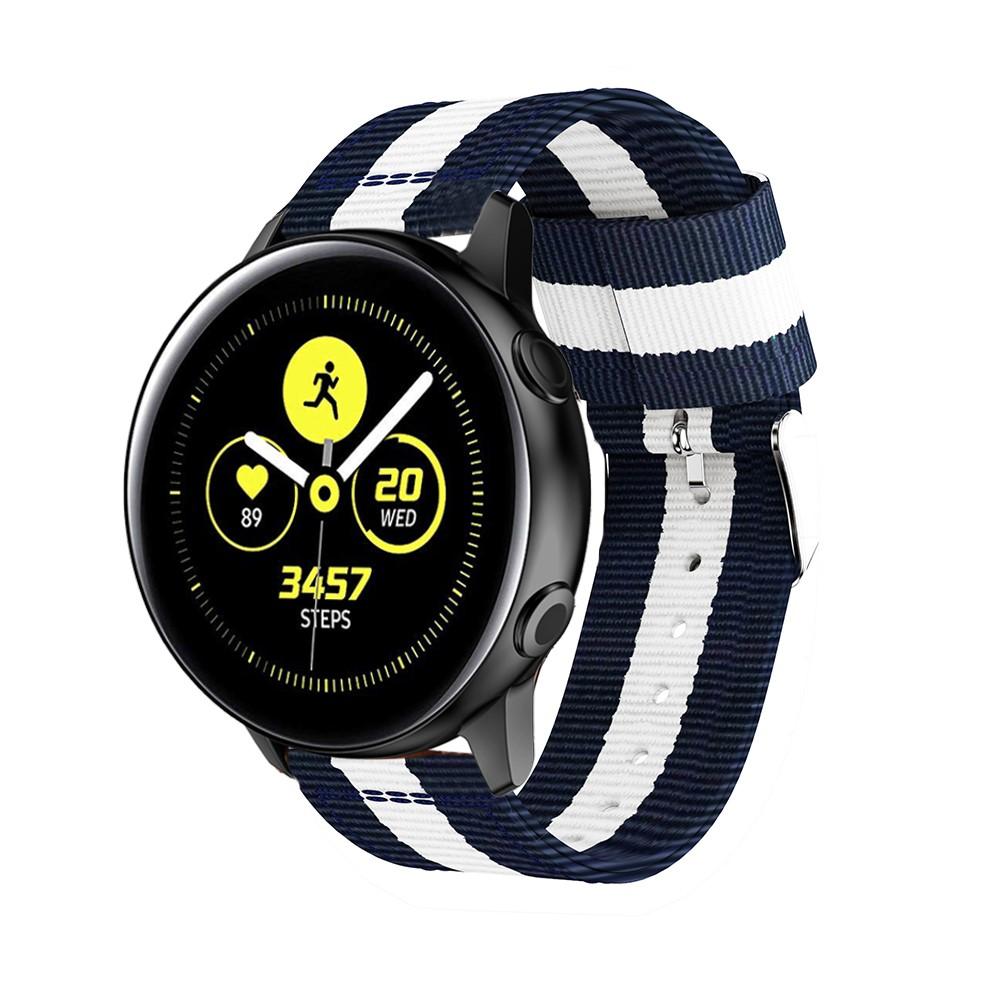 Samsung Galaxy Watch Active Nylonreim blå/hvit